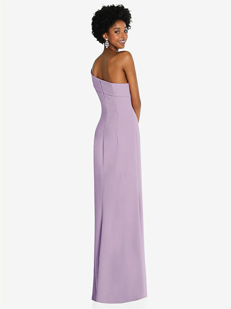 【NEW】【STYLE: 6858】非対称 オフショルダー カフ トランペット ガウン 前面 スリット【COLOR: Pale Purple】【SIZE: 00-30W】