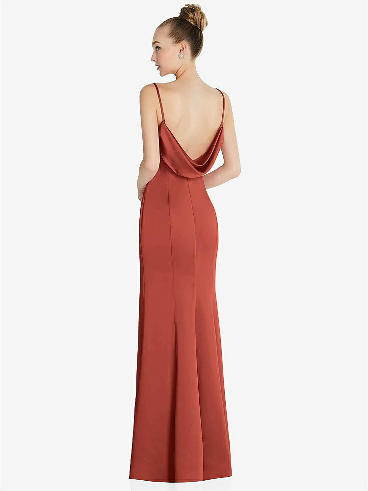 【STYLE: 6856】Draped Cowl-Back Princess Line Dress with Front Slit【COLOR: Amber Sunset】