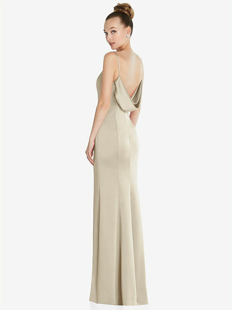 【NEW】【STYLE: 6856】ドレープ カウルバック プリンセス ライン ドレス 前面 スリット【COLOR: Champagne】【SIZE: 00-30W】