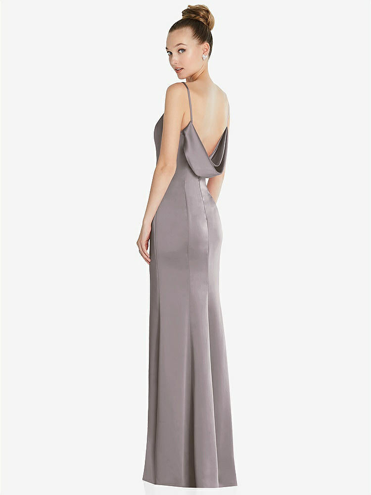 【NEW】【STYLE: 6856】ドレープ カウルバック プリンセス ライン ドレス 前面 スリット【COLOR: Cashmere Gray】【SIZE: 00-30W】