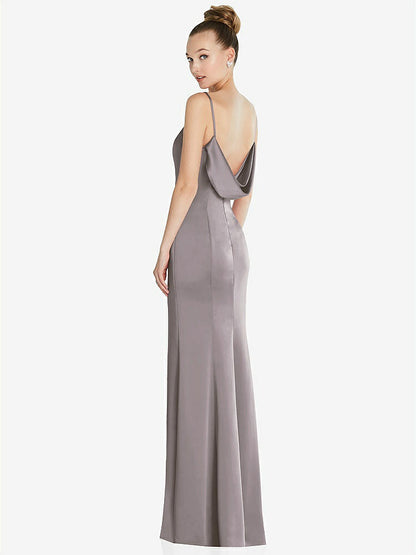 【NEW】【STYLE: 6856】ドレープ カウルバック プリンセス ライン ドレス 前面 スリット【COLOR: Cashmere Gray】【SIZE: 00-30W】