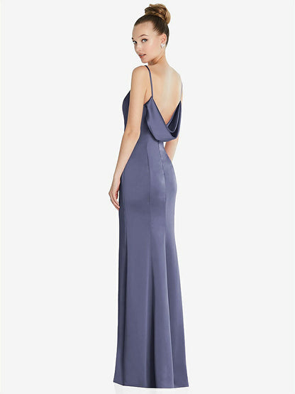 【NEW】【STYLE: 6856】ドレープ カウルバック プリンセス ライン ドレス 前面 スリット【COLOR: French Blue】【SIZE: 00-30W】