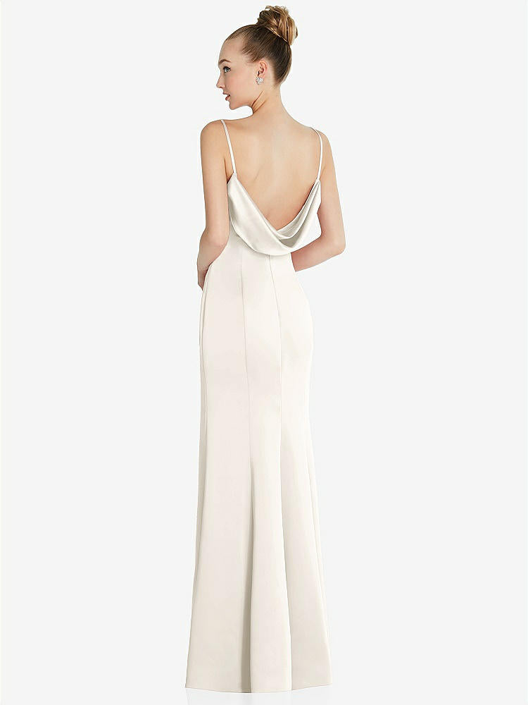 【STYLE: 6856】Draped Cowl-Back Princess Line Dress with Front Slit【COLOR: Ivory】