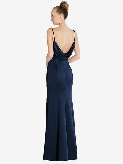 【NEW】【STYLE: 6856】ドレープ カウルバック プリンセス ライン ドレス 前面 スリット【COLOR: Midnight Navy】【SIZE: 00-30W】
