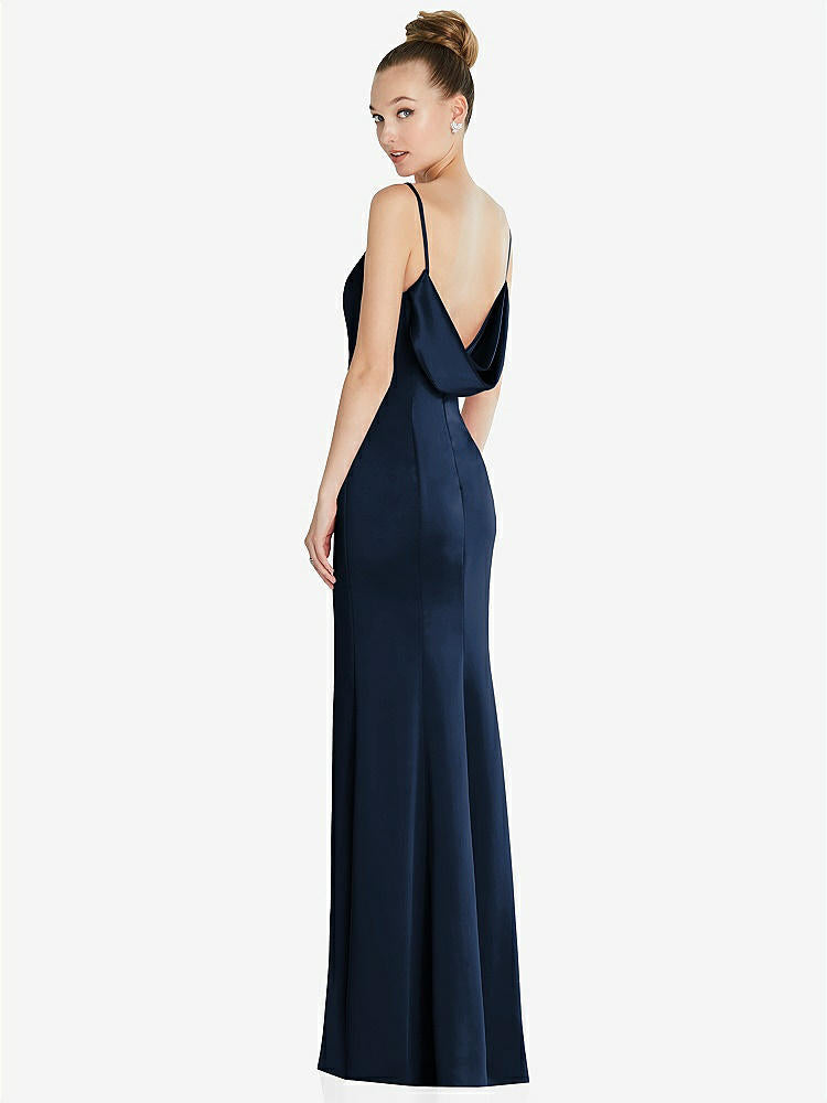【NEW】【STYLE: 6856】ドレープ カウルバック プリンセス ライン ドレス 前面 スリット【COLOR: Midnight Navy】【SIZE: 00-30W】