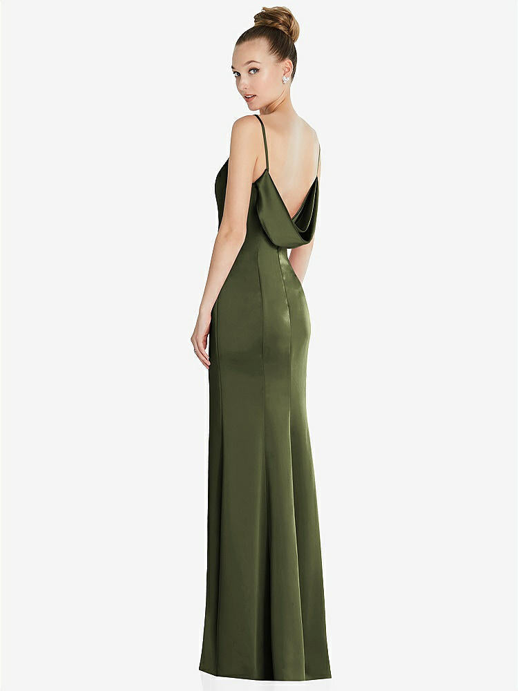 【NEW】【STYLE: 6856】ドレープ カウルバック プリンセス ライン ドレス 前面 スリット【COLOR: Olive Green】【SIZE: 00-30W】