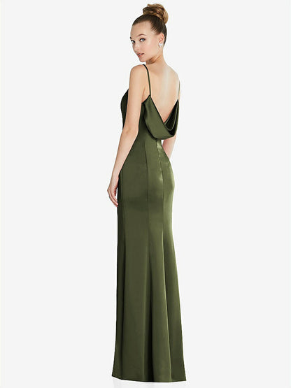 【NEW】【STYLE: 6856】ドレープ カウルバック プリンセス ライン ドレス 前面 スリット【COLOR: Olive Green】【SIZE: 00-30W】