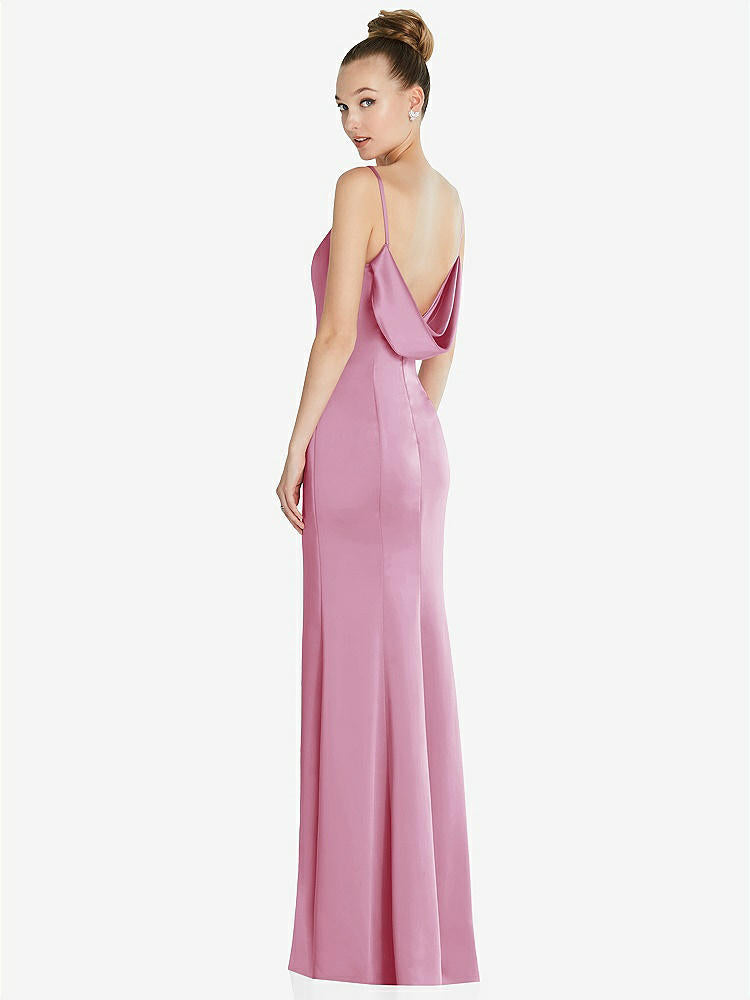 【NEW】【STYLE: 6856】ドレープ カウルバック プリンセス ライン ドレス 前面 スリット【COLOR: Powder Pink】【SIZE: 00-30W】