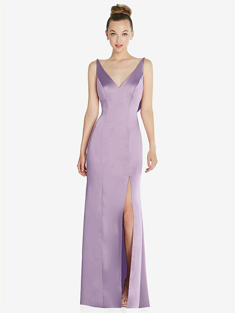 【NEW】【STYLE: 6856】ドレープ カウルバック プリンセス ライン ドレス 前面 スリット【COLOR: Pale Purple】【SIZE: 00-30W】