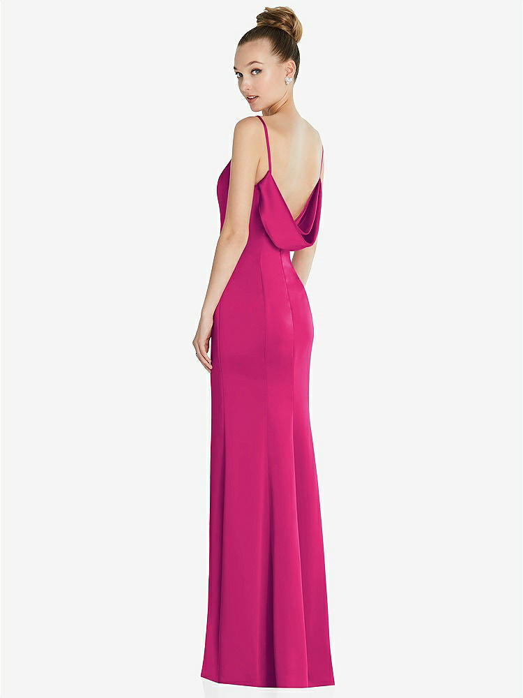 【NEW】【STYLE: 6856】ドレープ カウルバック プリンセス ライン ドレス 前面 スリット【COLOR: Think Pink】【SIZE: 00-30W】