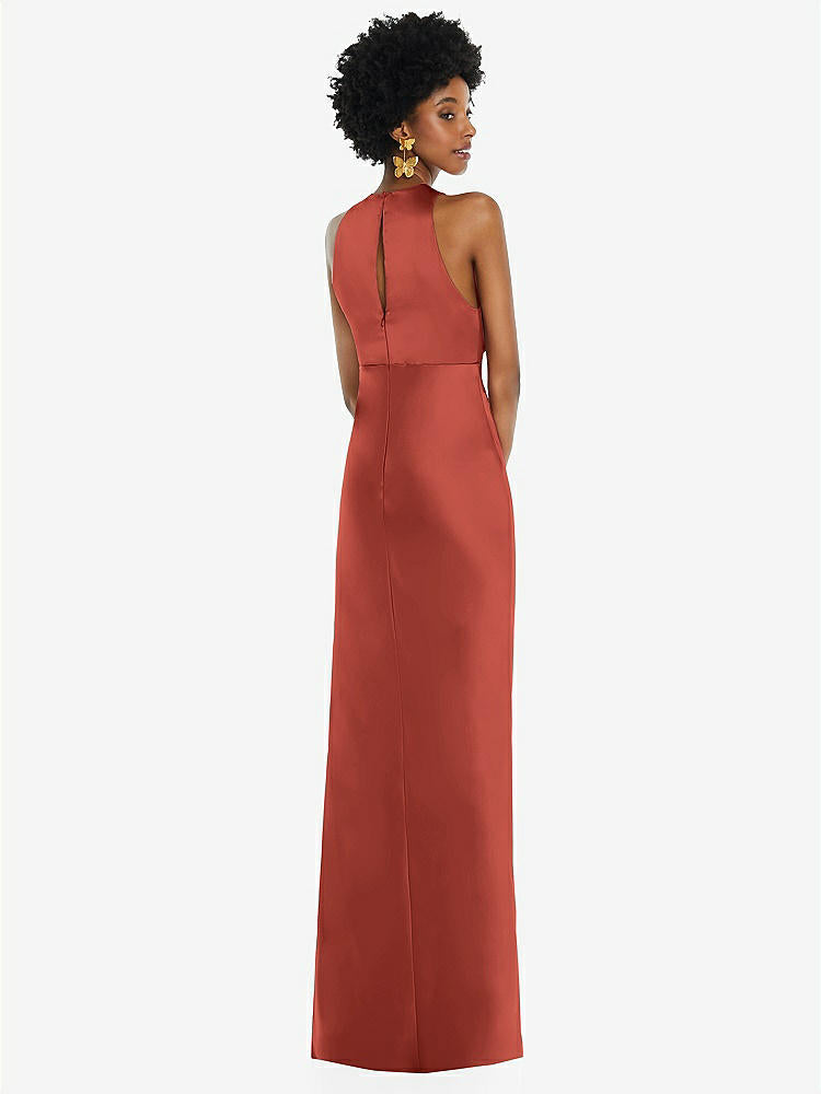 【NEW】【STYLE: LB043】宝石 首 ノースリーブ マキシ ドレス バイアス スカート【COLOR: Amber Sunset】【SIZE: 00-30W】