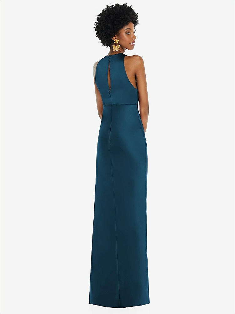 【NEW】【STYLE: LB043】宝石 首 ノースリーブ マキシ ドレス バイアス スカート【COLOR: Atlantic Blue】【SIZE: 00-30W】