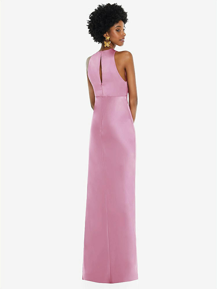 【NEW】【STYLE: LB043】宝石 首 ノースリーブ マキシ ドレス バイアス スカート【COLOR: Powder Pink】【SIZE: 00-30W】