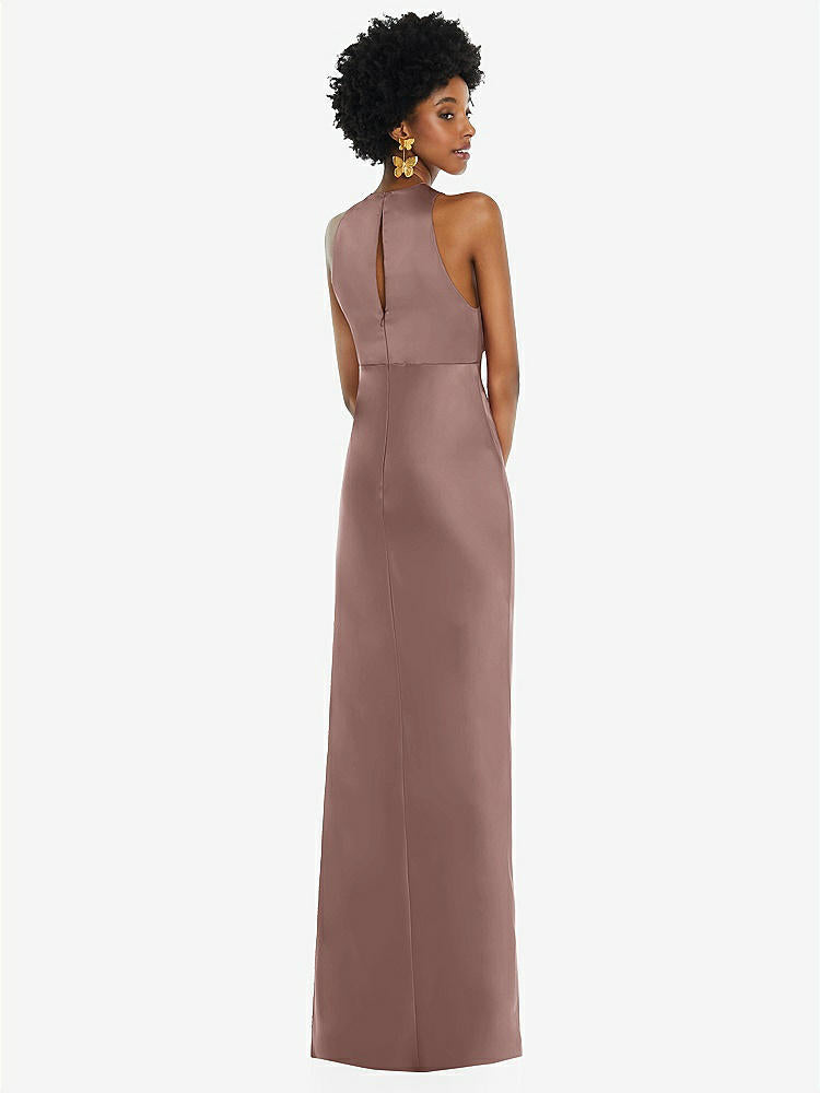 【STYLE: LB043】Jewel Neck Sleeveless Maxi Dress with Bias Skirt【COLOR: Sienna】