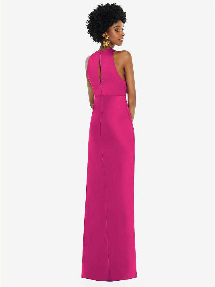 【NEW】【STYLE: LB043】宝石 首 ノースリーブ マキシ ドレス バイアス スカート【COLOR: Think Pink】【SIZE: 00-30W】