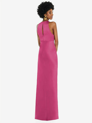 【NEW】【STYLE: LB043】宝石 首 ノースリーブ マキシ ドレス バイアス スカート【COLOR: Tea Rose】【SIZE: 00-30W】