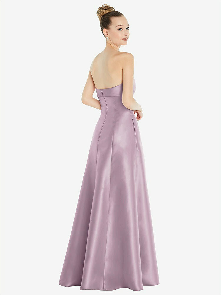 【STYLE: D830】Bow Cuff Strapless Satin Ball Gown with Pockets【COLOR: Suede Rose】