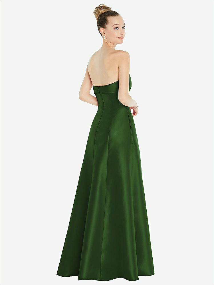 【STYLE: D830】Bow Cuff Strapless Satin Ball Gown with Pockets【COLOR: Celtic】