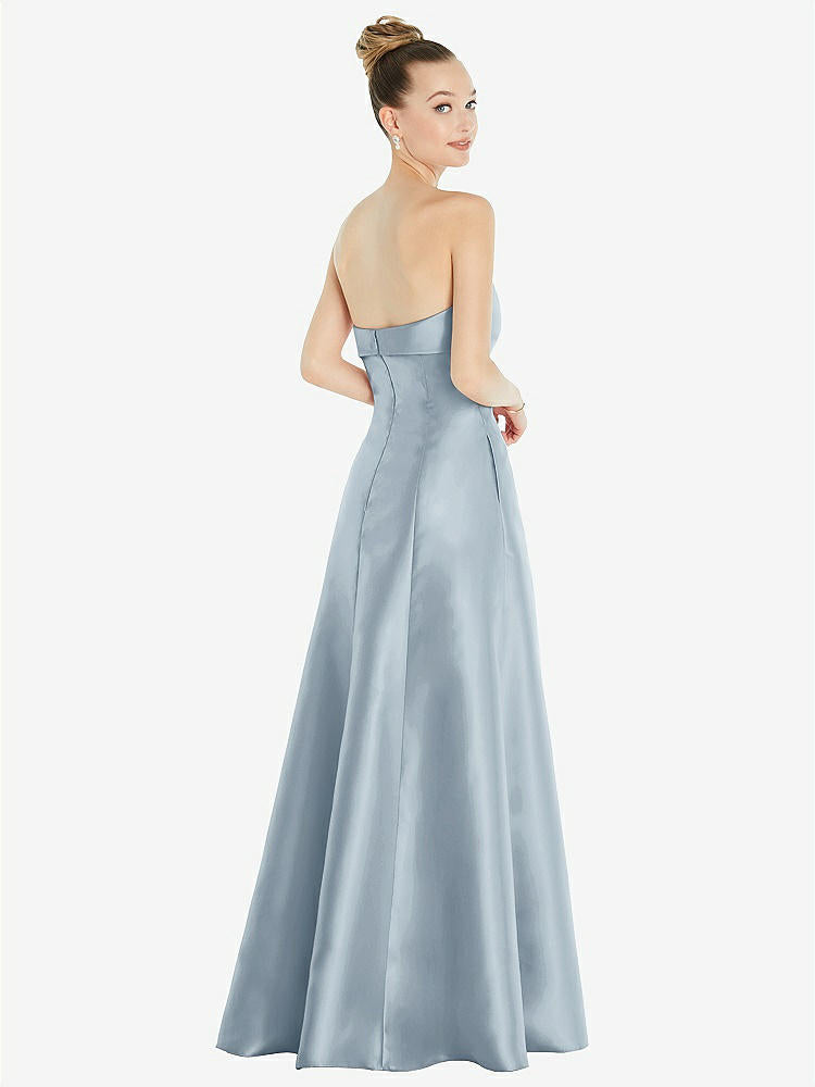 【STYLE: D830】Bow Cuff Strapless Satin Ball Gown with Pockets【COLOR: Mist】