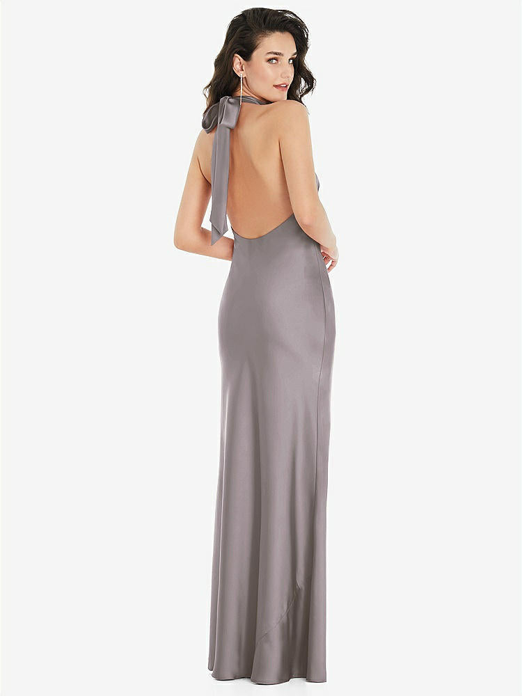 【NEW】【STYLE: 8223】スカーフ ネクタイ ハイネック ホルター マキシ スリップ ドレス【COLOR: Cashmere Gray】【SIZE: 00-30W】