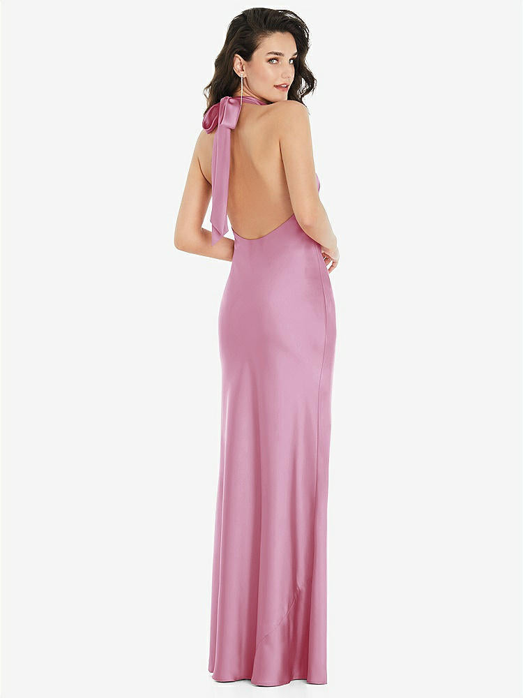 【NEW】【STYLE: 8223】スカーフ ネクタイ ハイネック ホルター マキシ スリップ ドレス【COLOR: Powder Pink】【SIZE: 00-30W】