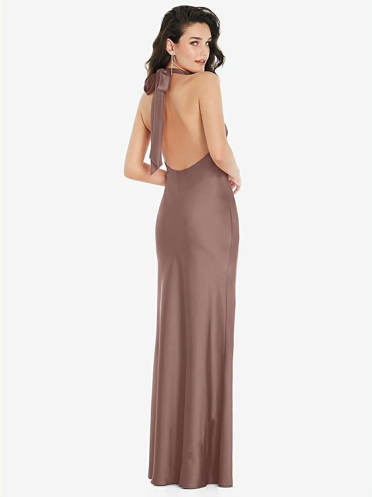 【NEW】【STYLE: 8223】スカーフ ネクタイ ハイネック ホルター マキシ スリップ ドレス【COLOR: Sienna】【SIZE: 00-30W】