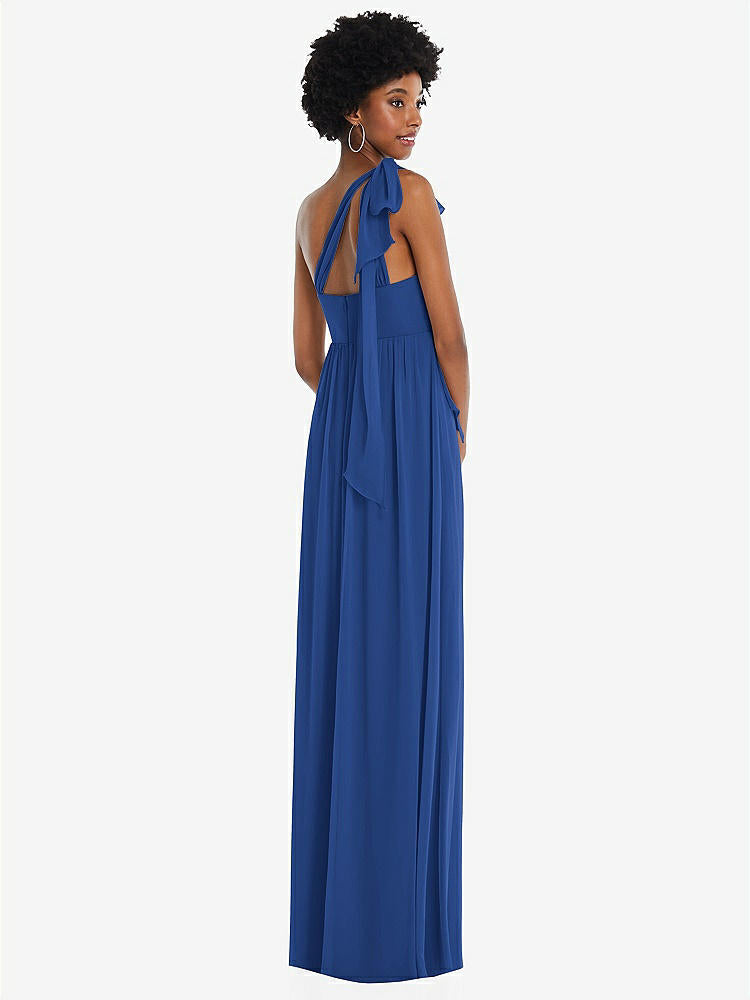 【STYLE: 1564】Convertible Tie-Shoulder Empire Waist Maxi Dress【COLOR: Classic Blue】