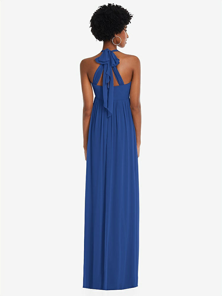 【STYLE: 1564】Convertible Tie-Shoulder Empire Waist Maxi Dress【COLOR: Classic Blue】