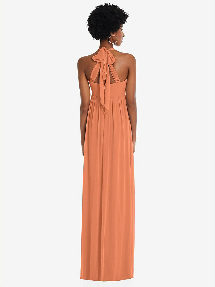 【STYLE: 1564】Convertible Tie-Shoulder Empire Waist Maxi Dress【COLOR: Sweet Melon】