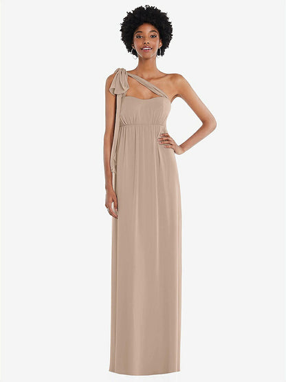 【STYLE: 1564】Convertible Tie-Shoulder Empire Waist Maxi Dress【COLOR: Topaz】