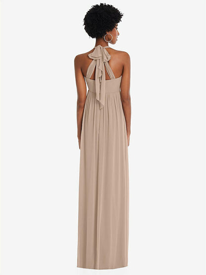 【STYLE: 1564】Convertible Tie-Shoulder Empire Waist Maxi Dress【COLOR: Topaz】