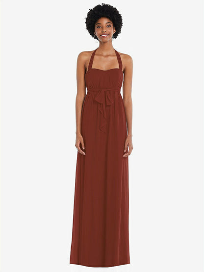 【STYLE: 1564】Convertible Tie-Shoulder Empire Waist Maxi Dress【COLOR: Auburn Moon】