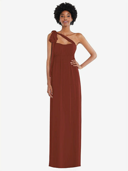 【STYLE: 1564】Convertible Tie-Shoulder Empire Waist Maxi Dress【COLOR: Auburn Moon】