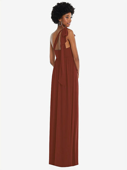 【STYLE: 1564】Convertible Tie-Shoulder Empire Waist Maxi Dress【COLOR: Auburn Moon】