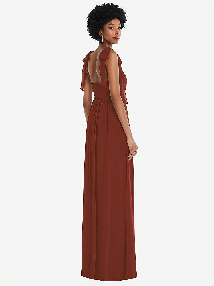 【STYLE: 1564】Convertible Tie-Shoulder Empire Waist Maxi Dress【COLOR: Auburn Moon】