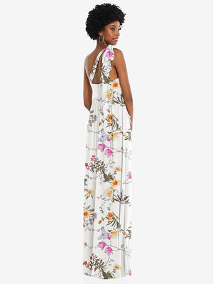 【NEW】【STYLE: 1564】コンバーチブル タイショルダー 帝国 ウエスト マキシ ドレス【COLOR: Butterfly Botanica Ivory】【SIZE: 00-30W】