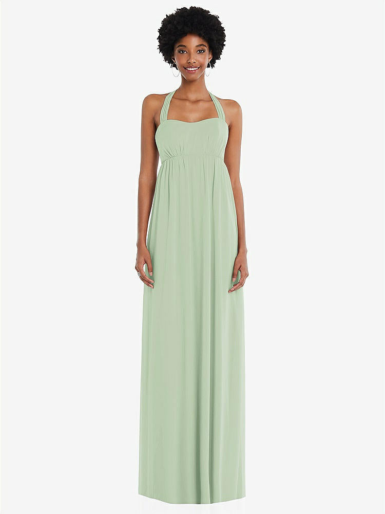 【STYLE: 1564】Convertible Tie-Shoulder Empire Waist Maxi Dress【COLOR: Celadon】