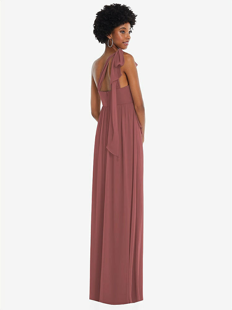【STYLE: 1564】Convertible Tie-Shoulder Empire Waist Maxi Dress【COLOR: English Rose】