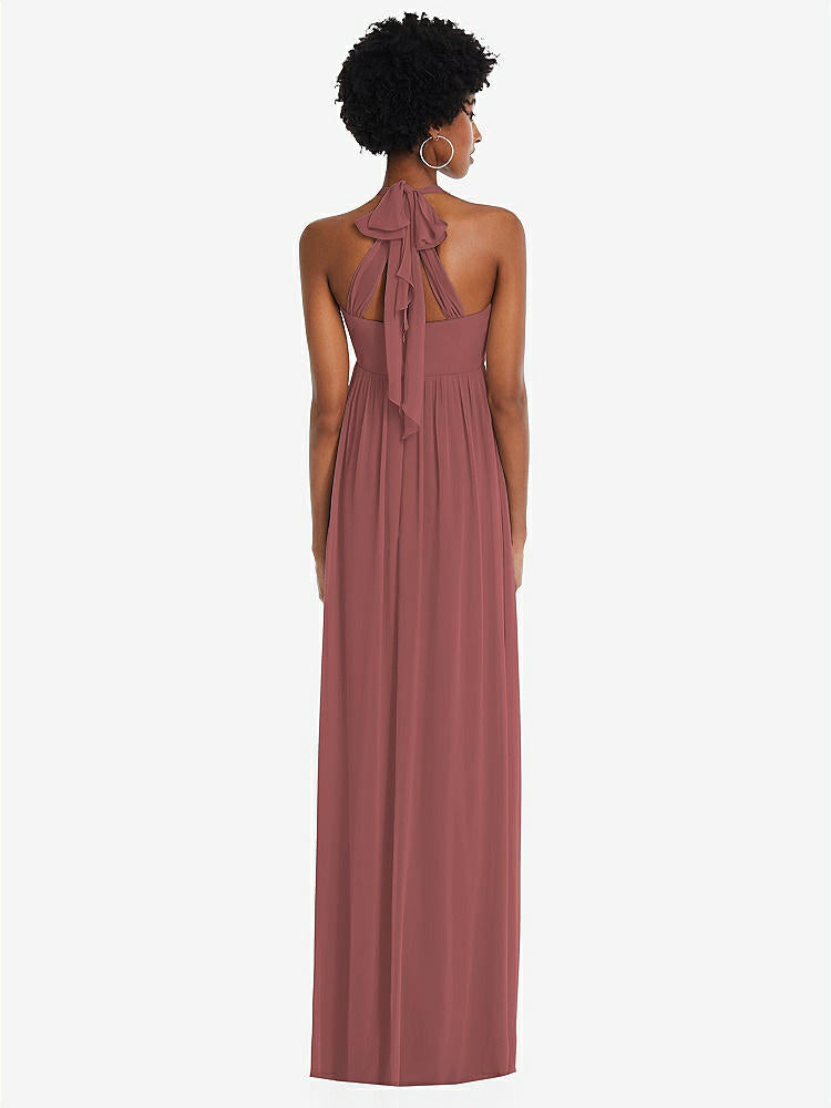 【STYLE: 1564】Convertible Tie-Shoulder Empire Waist Maxi Dress【COLOR: English Rose】