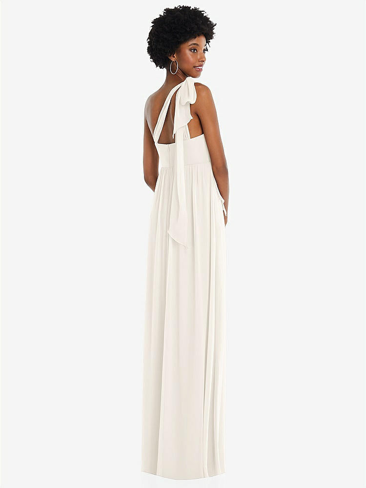 【STYLE: 1564】Convertible Tie-Shoulder Empire Waist Maxi Dress【COLOR: Ivory】
