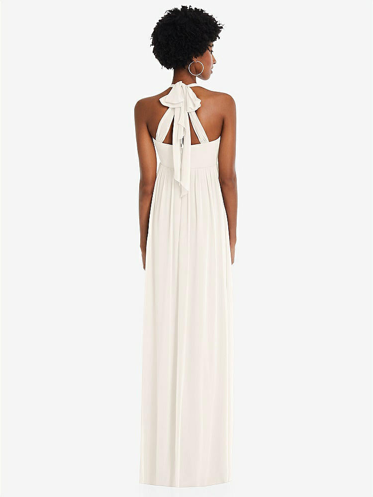 【STYLE: 1564】Convertible Tie-Shoulder Empire Waist Maxi Dress【COLOR: Ivory】