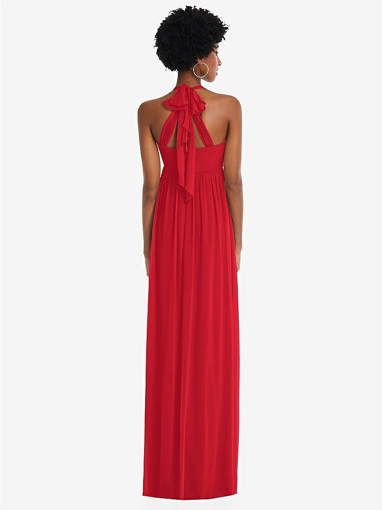 【STYLE: 1564】Convertible Tie-Shoulder Empire Waist Maxi Dress【COLOR: Parisian Red】