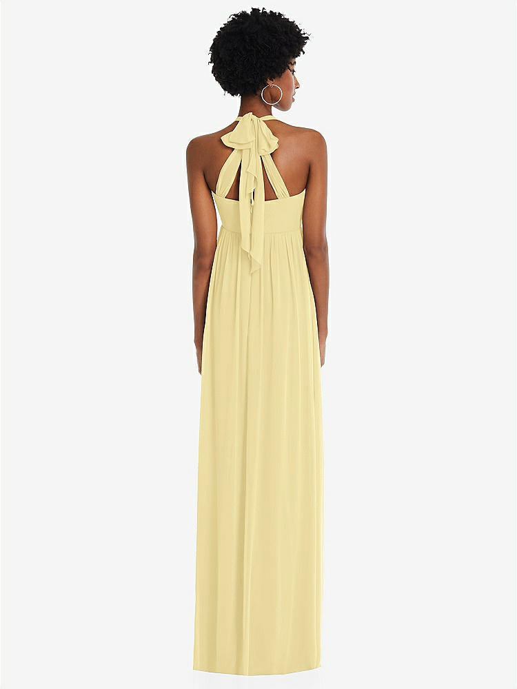 【STYLE: 1564】Convertible Tie-Shoulder Empire Waist Maxi Dress【COLOR: Pale Yellow】