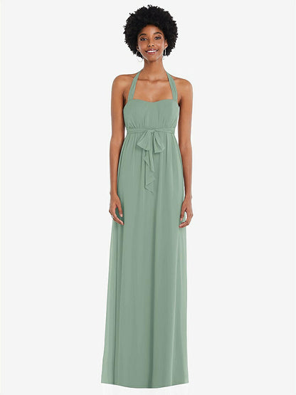 【STYLE: 1564】Convertible Tie-Shoulder Empire Waist Maxi Dress【COLOR: Seagrass】