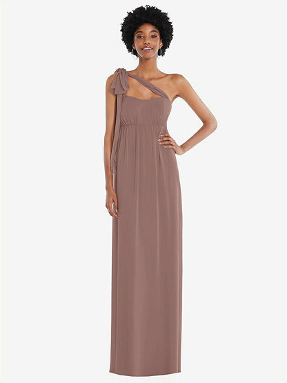 【STYLE: 1564】Convertible Tie-Shoulder Empire Waist Maxi Dress【COLOR: Sienna】