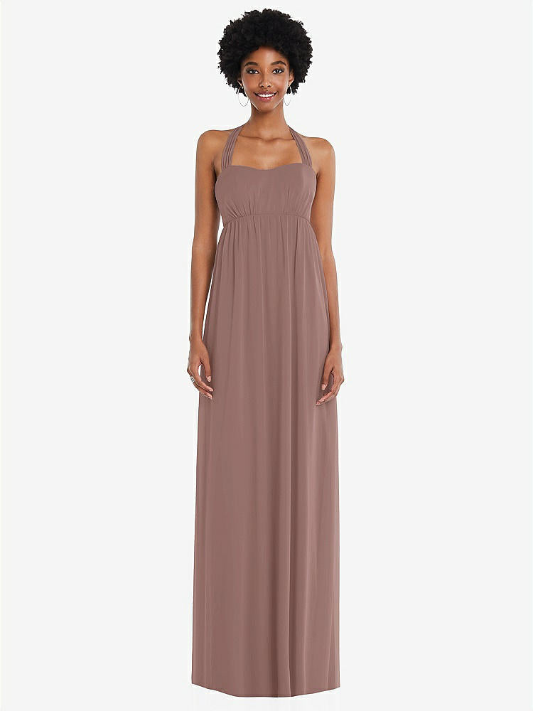 【STYLE: 1564】Convertible Tie-Shoulder Empire Waist Maxi Dress【COLOR: Sienna】