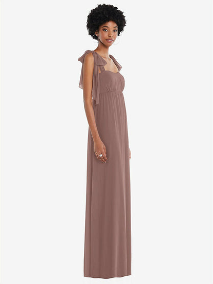 【STYLE: 1564】Convertible Tie-Shoulder Empire Waist Maxi Dress【COLOR: Sienna】