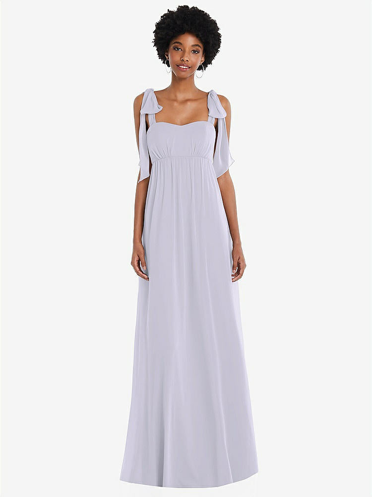 【STYLE: 1564】Convertible Tie-Shoulder Empire Waist Maxi Dress【COLOR: Silver Dove】