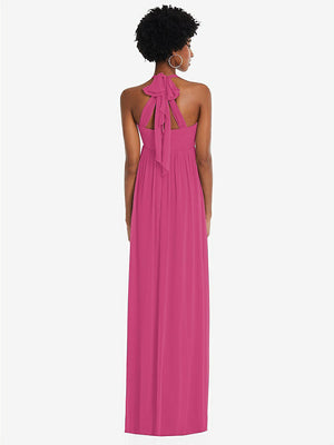 【STYLE: 1564】Convertible Tie-Shoulder Empire Waist Maxi Dress【COLOR: Tea Rose】
