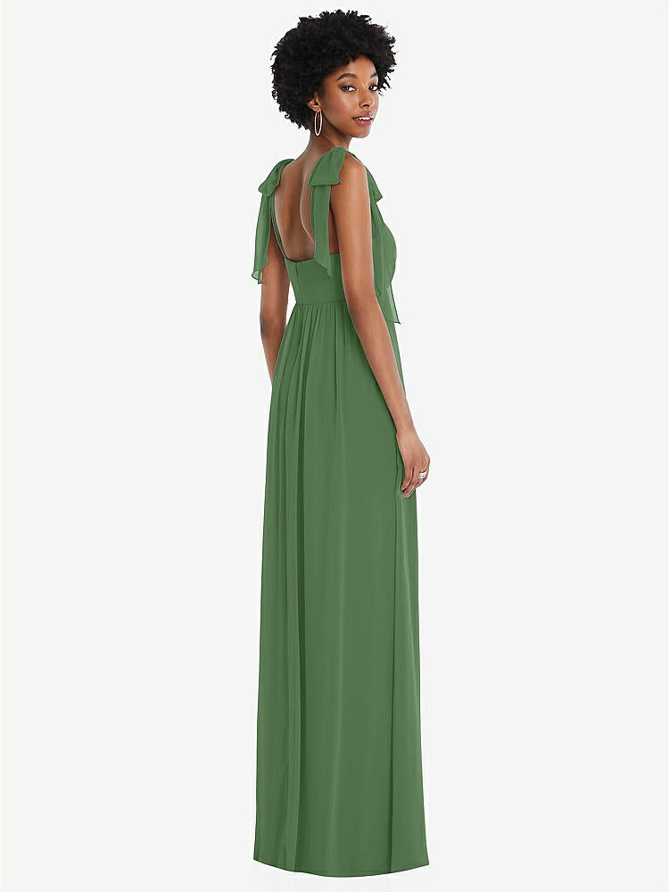 【STYLE: 1564】Convertible Tie-Shoulder Empire Waist Maxi Dress【COLOR: Vineyard Green】